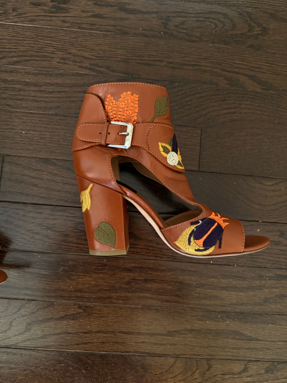 Laurence Dacade Brown Leather Floral Sandals Size 37 - Picture 3 of 11
